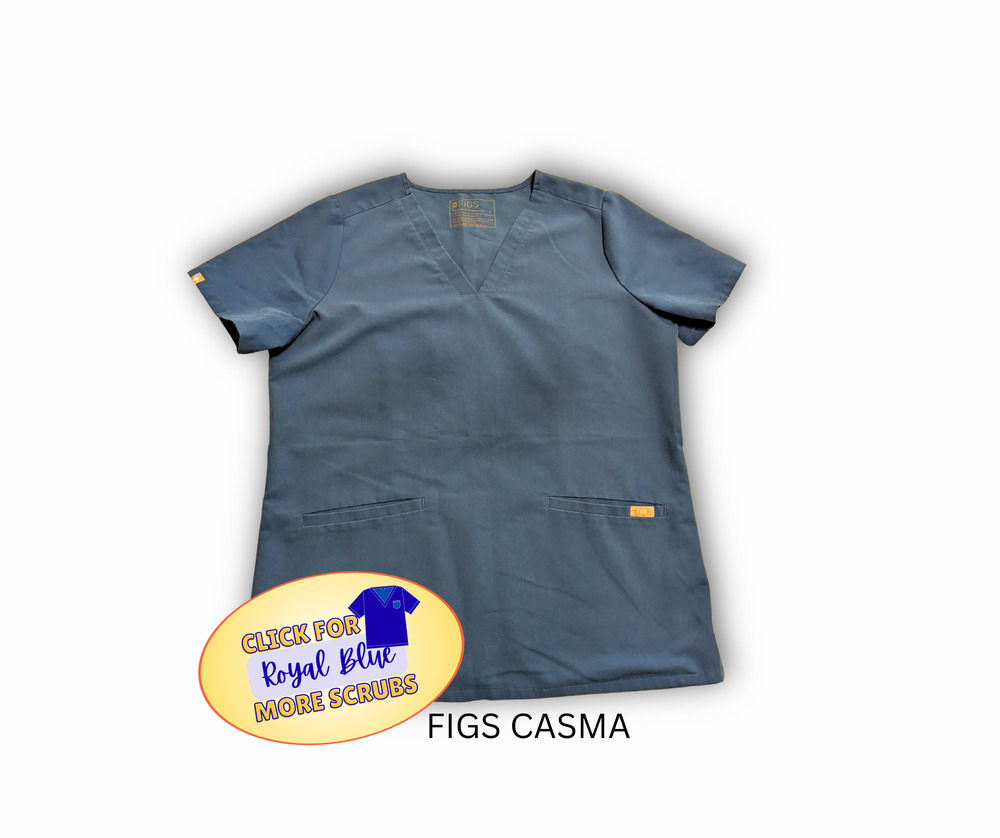 #3 FIGS Women’s Royal Blue Scrub Top | Modern Fit Medical Uniform, Casma Style - Picture 3 of 6